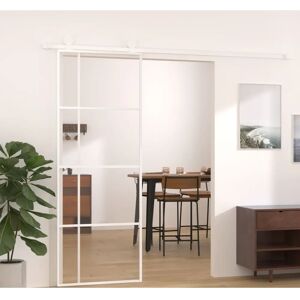 vidaXL Sliding Door ESG Glass and Aluminium 76x205 cm White Interior Door vidaXL Sliding Door ESG Glass and Aluminium 76x205 cm White Interior Door