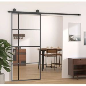 vidaXL Sliding Door ESG Glass and Aluminium 90x205 cm Black - Sliding Door vidaXL Sliding Door ESG Glass and Aluminium 90x205 cm Black - Sliding Door