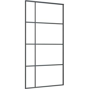 vidaXL Sliding Door Black ESG Glass Aluminium - 102.5x205 cm vidaXL Sliding Door Black ESG Glass Aluminium - 102.5x205 cm