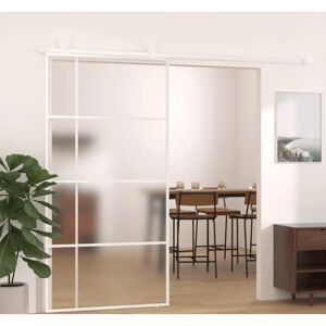 vidaXL Sliding Door Frosted ESG Glass Aluminium 102.5x205 cm - Interior Door vidaXL Sliding Door Frosted ESG Glass Aluminium 102.5x205 cm - Interior Door