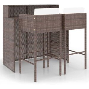 vidaXL Garden Bar Set 3 Piece with Cushions - Garden Bar Set vidaXL Garden Bar Set 3 Piece with Cushions - Garden Bar Set