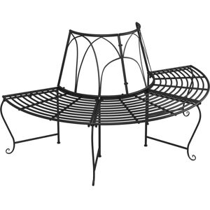 vidaXL Half Round Tree Bench - Weather-resistant Steel Garden Seat vidaXL Half Round Tree Bench - Weather-resistant Steel Garden Seat