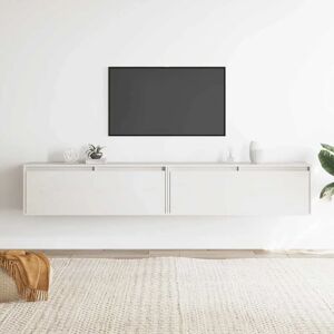 vidaXL Wall Cabinet - 2 Solid Wood Wall Storage Cabinets - White vidaXL Wall Cabinet - 2 Solid Wood Wall Storage Cabinets - White