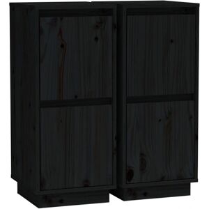 vidaXL 813389 Schwarzer Massivholz-Kiefer-Sideboard - Sideboard vidaXL 813389 Schwarzer Massivholz-Kiefer-Sideboard - Sideboard