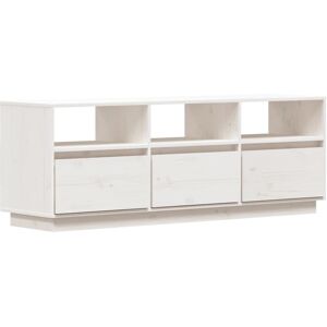 vidaXL White 140x37x50cm Pine TV Cabinet - TV Type vidaXL White 140x37x50cm Pine TV Cabinet - TV Type