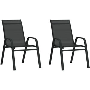 vidaXL Gartentisch - Stapelbare Gartenstühle - Schwarz vidaXL Gartentisch - Stapelbare Gartenstühle - Schwarz
