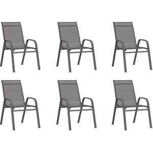 vidaXL Grey Stackable Garden Chairs - Garden Chairs vidaXL Grey Stackable Garden Chairs - Garden Chairs