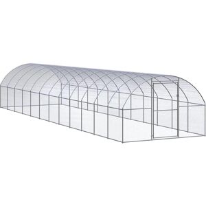 vidaXL 3x12x2 m Galvanised Steel Chicken Coop - Outdoor Poultry House vidaXL 3x12x2 m Galvanised Steel Chicken Coop - Outdoor Poultry House
