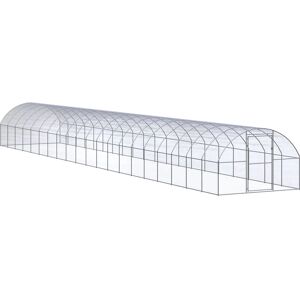 vidaXL Outdoor Chicken Coop - Galvanised Steel - 3x20x2 m - Poultry House vidaXL Outdoor Chicken Coop - Galvanised Steel - 3x20x2 m - Poultry House