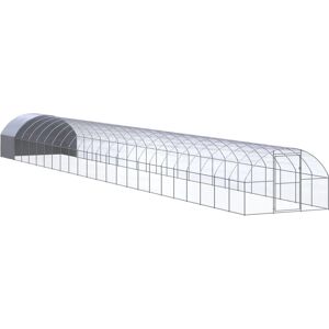 vidaXL 3x24x2m Galvanised Steel Chicken Coop - Outdoor Poultry House vidaXL 3x24x2m Galvanised Steel Chicken Coop - Outdoor Poultry House