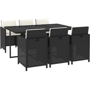 Maisonchic Modello - Set da Pranzo da Giardino - 7 Pezzi, Nero Maisonchic Modello - Set da Pranzo da Giardino - 7 Pezzi, Nero