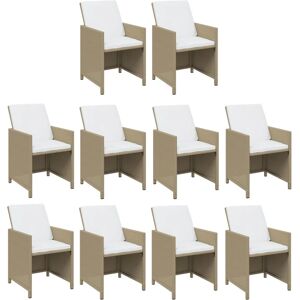 Vidaxl Gartentisch-Set - 11 Stück mit Kissen - Beige Vidaxl Gartentisch-Set - 11 Stück mit Kissen - Beige