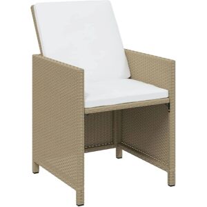VIDAXL Garten-Essgruppe - 11-tlg mit Kissen - Beige VIDAXL Garten-Essgruppe - 11-tlg mit Kissen - Beige