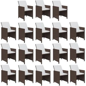 vidaXL Tuin eettafelset 19-delig bruin rotan met kussens vidaXL Tuin eettafelset 19-delig bruin rotan met kussens