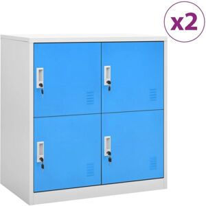 vidaXL 2x Locker Cabinets Light Grey and Blue Steel Office Storage Cabinet - Locker Cabinets vidaXL 2x Locker Cabinets Light Grey and Blue Steel Office Storage Cabinet - Locker Cabinets