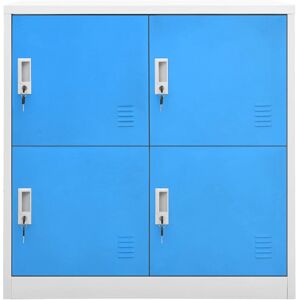 vidaXL 5x Locker Cabinets Light Grey and Blue Steel Office Storage Cabinet - Locker Cabinets vidaXL 5x Locker Cabinets Light Grey and Blue Steel Office Storage Cabinet - Locker Cabinets