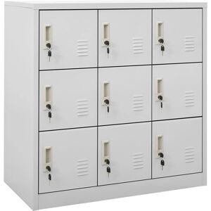 vidaXL Light Grey Steel Locker Cabinets - Office School Storage vidaXL Light Grey Steel Locker Cabinets - Office School Storage