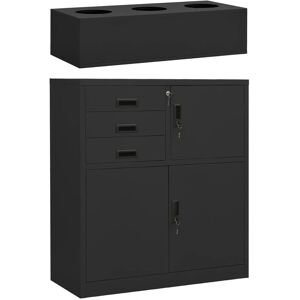 vidaXL Office Cabinet with Plant Box Anthracite Steel Storage - Office Furniture vidaXL Office Cabinet with Plant Box Anthracite Steel Storage - Office Furniture