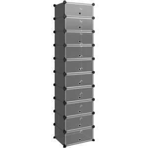 vidaXL Black Shoe Rack 44x32x174 cm Storage Shelf vidaXL Black Shoe Rack 44x32x174 cm Storage Shelf