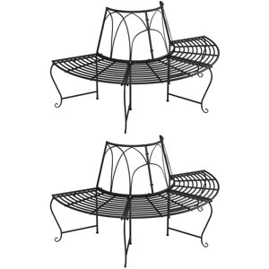 vidaXL Garden Bench - Semi-Circular Tree Bench - Garden Furniture vidaXL Garden Bench - Semi-Circular Tree Bench - Garden Furniture