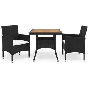 vidaXL Garden Dining Set Black - Weather-Resistant Rattan vidaXL Garden Dining Set Black - Weather-Resistant Rattan