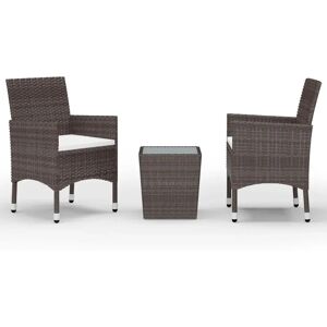Vidaxl Garden Bistro Set - Weather-Resistant Rattan & Glass Vidaxl Garden Bistro Set - Weather-Resistant Rattan & Glass