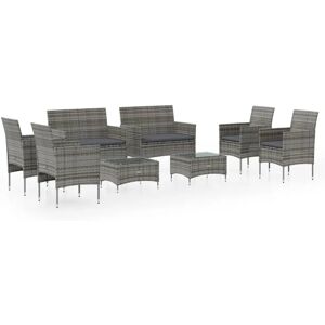 VidaXL Grau Resin Rattan Gartenset - Lounge-Set im Freien VidaXL Grau Resin Rattan Gartenset - Lounge-Set im Freien
