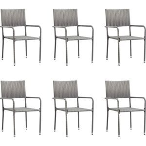 vidaXL Garten-Essstühle 6 Stk. Stapelbar Polyrattan - Garten Essstühle vidaXL Garten-Essstühle 6 Stk. Stapelbar Polyrattan - Garten Essstühle