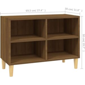 vidaXL Brown Oak TV Cabinet with Solid Wood Legs - TV Cabinet vidaXL Brown Oak TV Cabinet with Solid Wood Legs - TV Cabinet