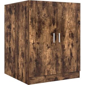 vidaXL Smoked Oak Washing Machine Cabinet - Sturdy Storage for Bathroom vidaXL Smoked Oak Washing Machine Cabinet - Sturdy Storage for Bathroom