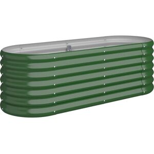 vidaXL Garden Raised Bed Powder-Coated Steel 114x40x36 cm Green - Garden Planter vidaXL Garden Raised Bed Powder-Coated Steel 114x40x36 cm Green - Garden Planter