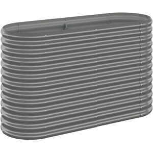 vidaXL Steel Garden Planter - Powder-Coated 114x40x68 cm - Grey vidaXL Steel Garden Planter - Powder-Coated 114x40x68 cm - Grey