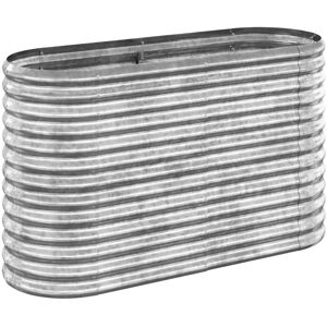 vidaXL Silver Garden Planter - 114x40x68 cm - Garden Type vidaXL Silver Garden Planter - 114x40x68 cm - Garden Type