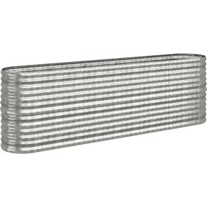 vidaXL Silver Garden Planter 224x40x68cm - Garden Bed & Pot vidaXL Silver Garden Planter 224x40x68cm - Garden Bed & Pot