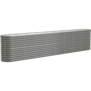 vidaXL Grey Steel Garden Planter - Raised Bed 332x40x68cm vidaXL Grey Steel Garden Planter - Raised Bed 332x40x68cm