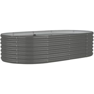 vidaXL Garden Planter - 152x80x36 cm Grey Garden Raised Bed Steel vidaXL Garden Planter - 152x80x36 cm Grey Garden Raised Bed Steel