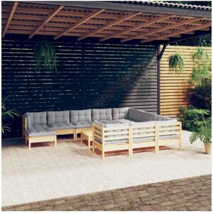 Maisonchic Gartenmöbel-Set aus Kiefernholz - 12 Stuck - Grau - Gartenset Maisonchic Gartenmöbel-Set aus Kiefernholz - 12 Stuck - Grau - Gartenset