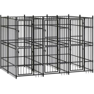 vidaXL Outdoor Dog Kennel Steel 5.53 m - Dog House & Enclosure vidaXL Outdoor Dog Kennel Steel 5.53 m - Dog House & Enclosure