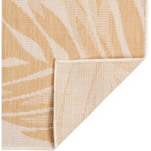 vidaXL Yellow Leaf Pattern Outdoor Flatweave Rug 80x250 cm - Outdoor Rug vidaXL Yellow Leaf Pattern Outdoor Flatweave Rug 80x250 cm - Outdoor Rug