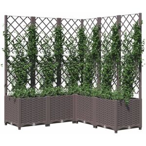 vidaXL Garden Planter with Trellis Brown - Garden Planter vidaXL Garden Planter with Trellis Brown - Garden Planter