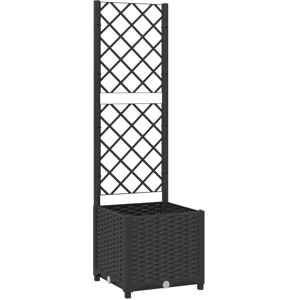 vidaXL Garden Planter with Trellis Black - Planter vidaXL Garden Planter with Trellis Black - Planter