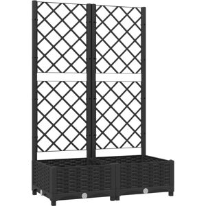 vidaXL Garden Planter with Trellis Black 80x40x121.5 cm - Garden Planter vidaXL Garden Planter with Trellis Black 80x40x121.5 cm - Garden Planter