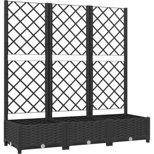 vidaXL Garden Planter with Trellis Black - Garden Planter vidaXL Garden Planter with Trellis Black - Garden Planter
