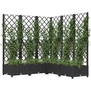 vidaXL Black Garden Planter with Trellis - Garden Planter vidaXL Black Garden Planter with Trellis - Garden Planter