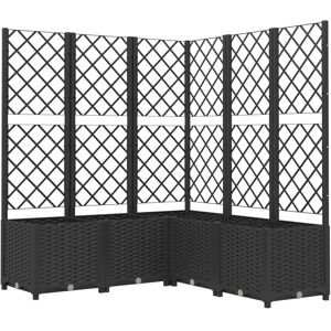 vidaXL Garden Planter with Trellis - Black PP 120x120x136 cm - Garden Planter vidaXL Garden Planter with Trellis - Black PP 120x120x136 cm - Garden Planter