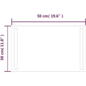 vidaXL LED kylpyhuonepeili - 50x30cm - Vesitiivis, Érintő vezérlés vidaXL LED kylpyhuonepeili - 50x30cm - Vesitiivis, Érintő vezérlés