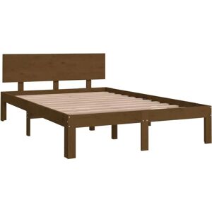 vidaXL Honey Brown Solid Wood Bed Frame - Small Double vidaXL Honey Brown Solid Wood Bed Frame - Small Double