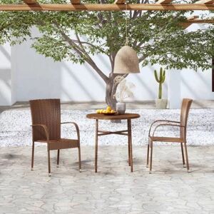 vidaXL 3098027 outdoor furniture set - Brown - Garden Dining Set 3 Piece Poly Rattan vidaXL 3098027 outdoor furniture set - Brown - Garden Dining Set 3 Piece Poly Rattan