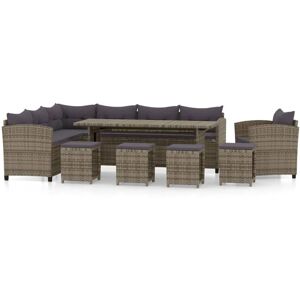 maisonchic Gartensofa-Set - 7 Teile Kunststoffrattan Grau maisonchic Gartensofa-Set - 7 Teile Kunststoffrattan Grau