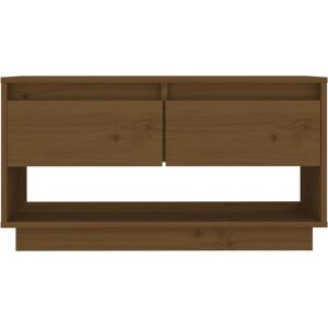 vidaXL Honey Brown Solid Wood Pine TV Cabinet - TV Cabinet vidaXL Honey Brown Solid Wood Pine TV Cabinet - TV Cabinet